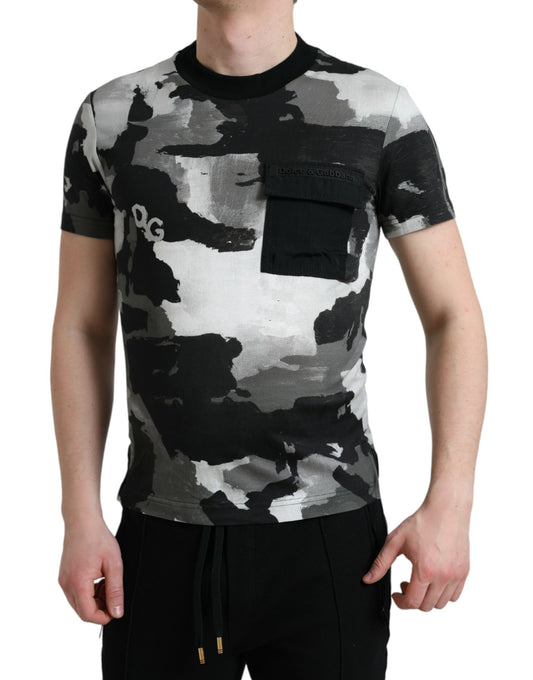 Multicolor Camouflage Crew Neck Tee