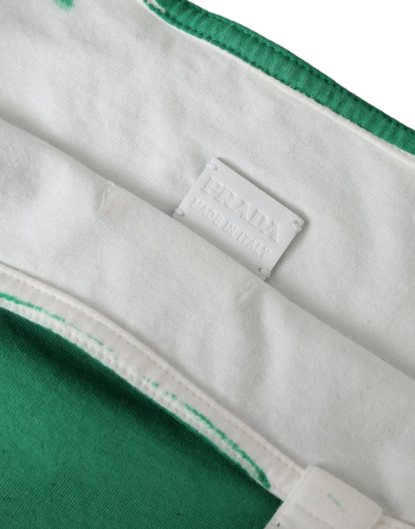 Green Jersey Fabric Logo Shoulder Shopping Tote Shopping Bag