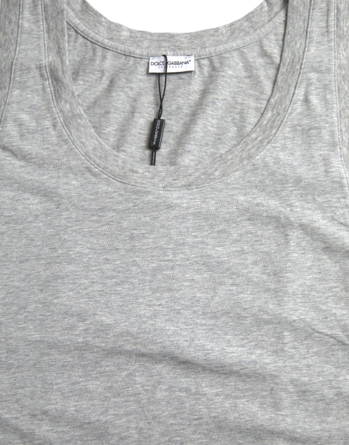 Gray Cotton Stretch Sleeveless Tank Top T-shirt