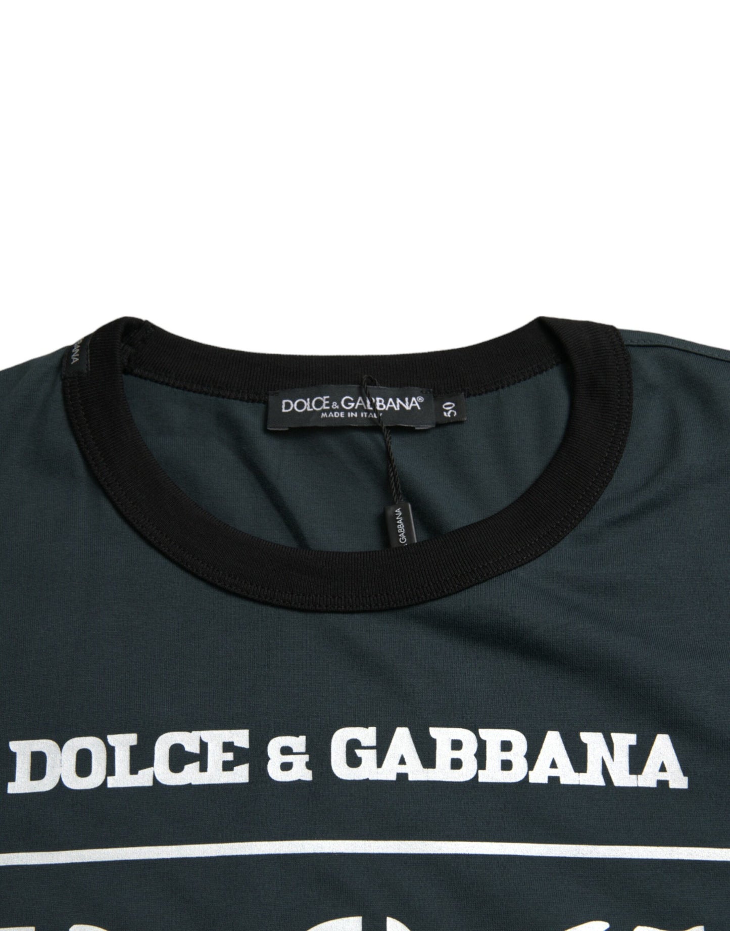 Blue Graphic Print Cotton Crew Neck T-shirt