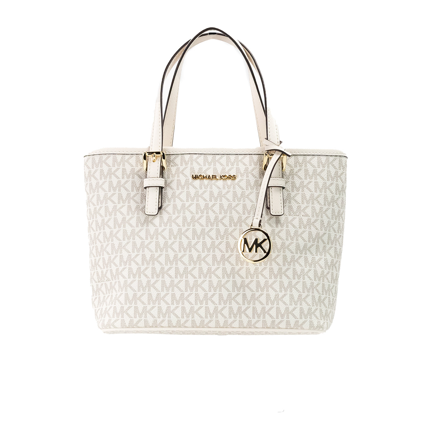 Jet Set Light Cream Signature XS Carryall Top Zip Tote Bag Purse