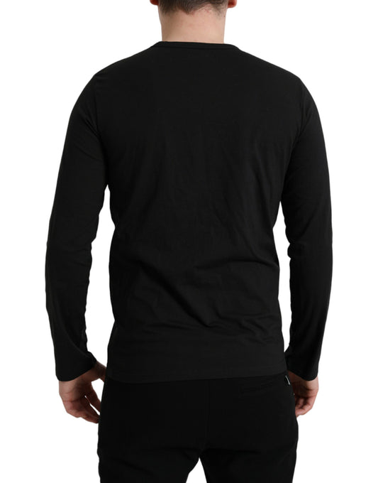 Black Logo Long Sleeves Underwear Pullover Sweater