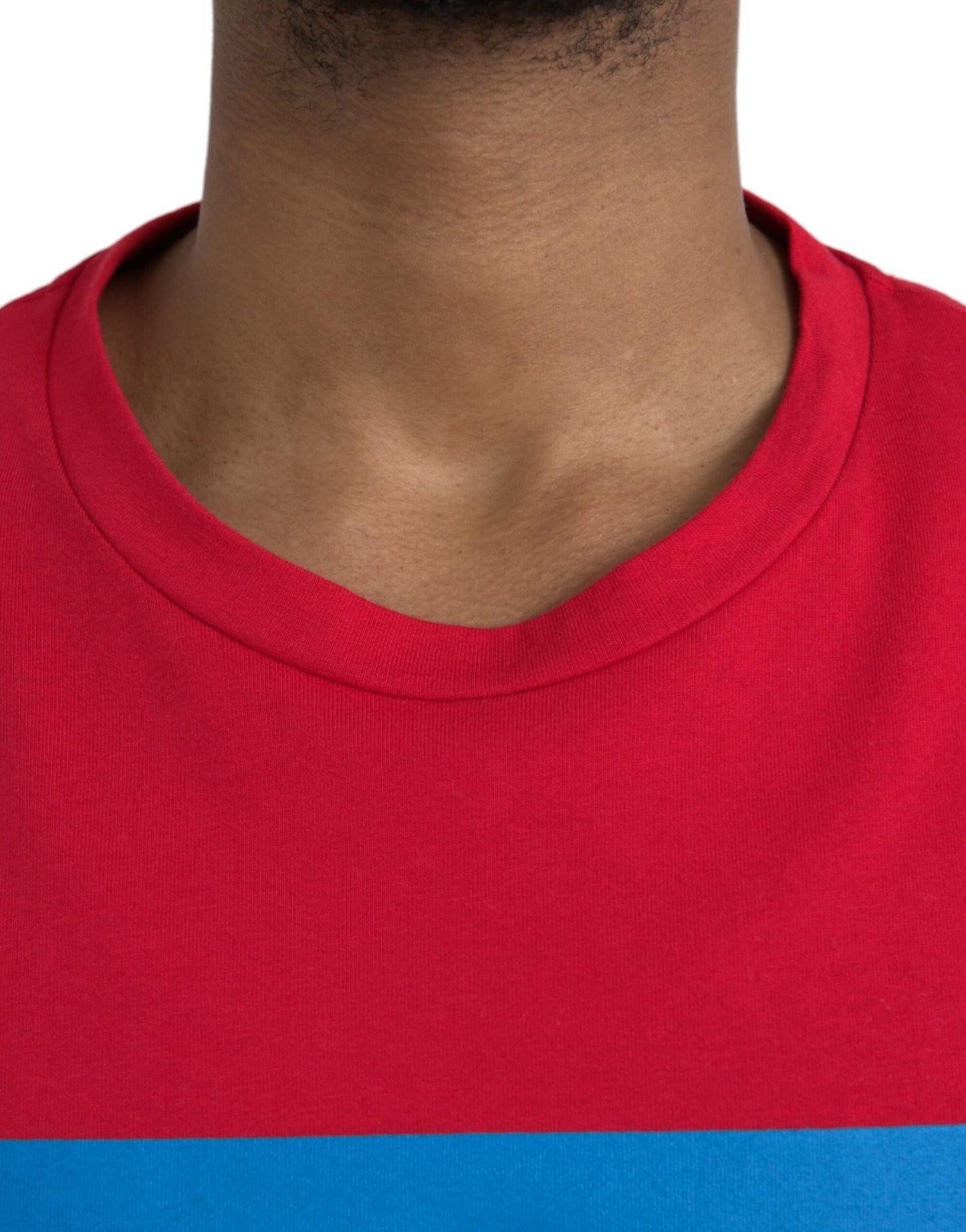 Red Logo Print Cotton Crew Neck T-shirt