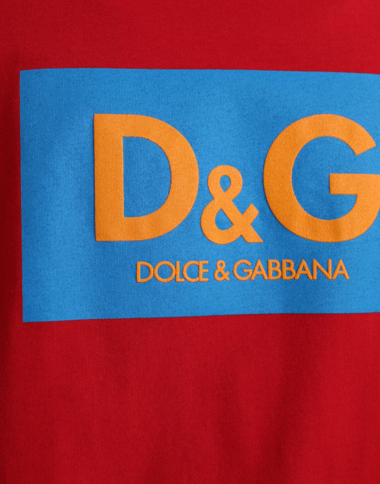 Red Logo Print Cotton Crew Neck T-shirt