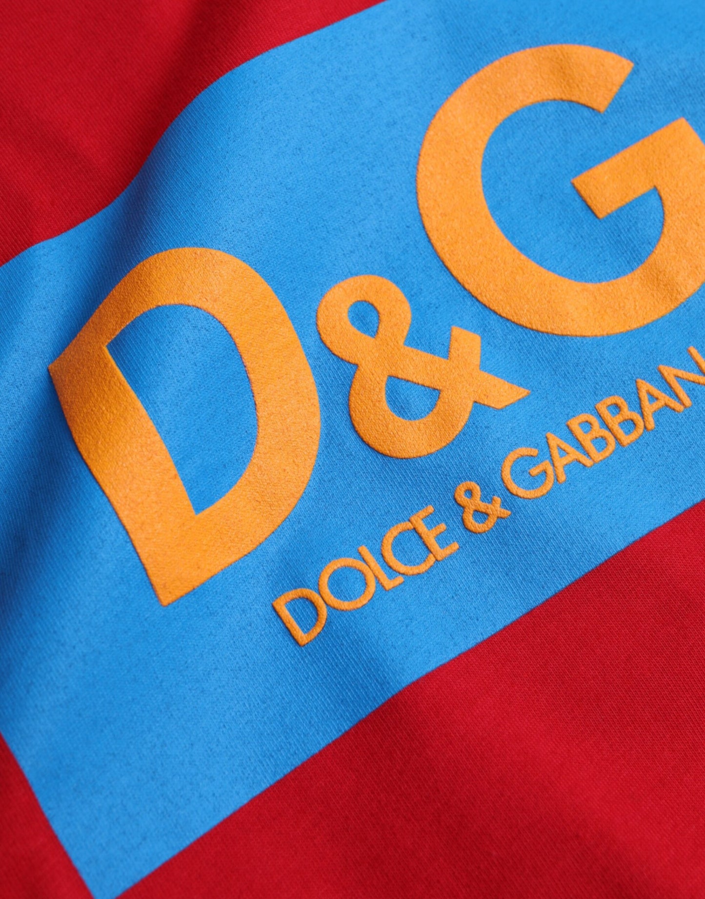 Red Logo Print Cotton Crew Neck T-shirt