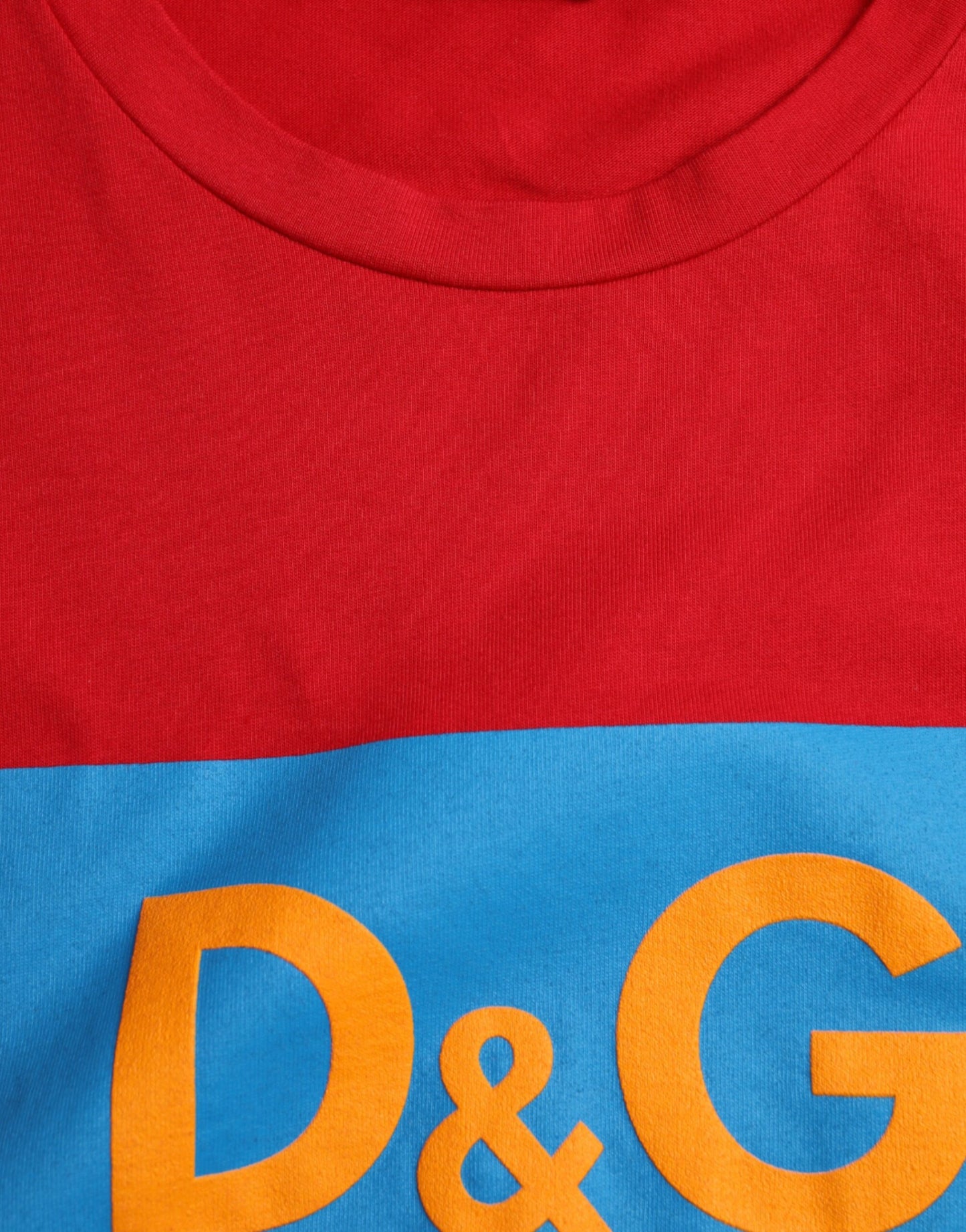 Red Logo Print Cotton Crew Neck T-shirt