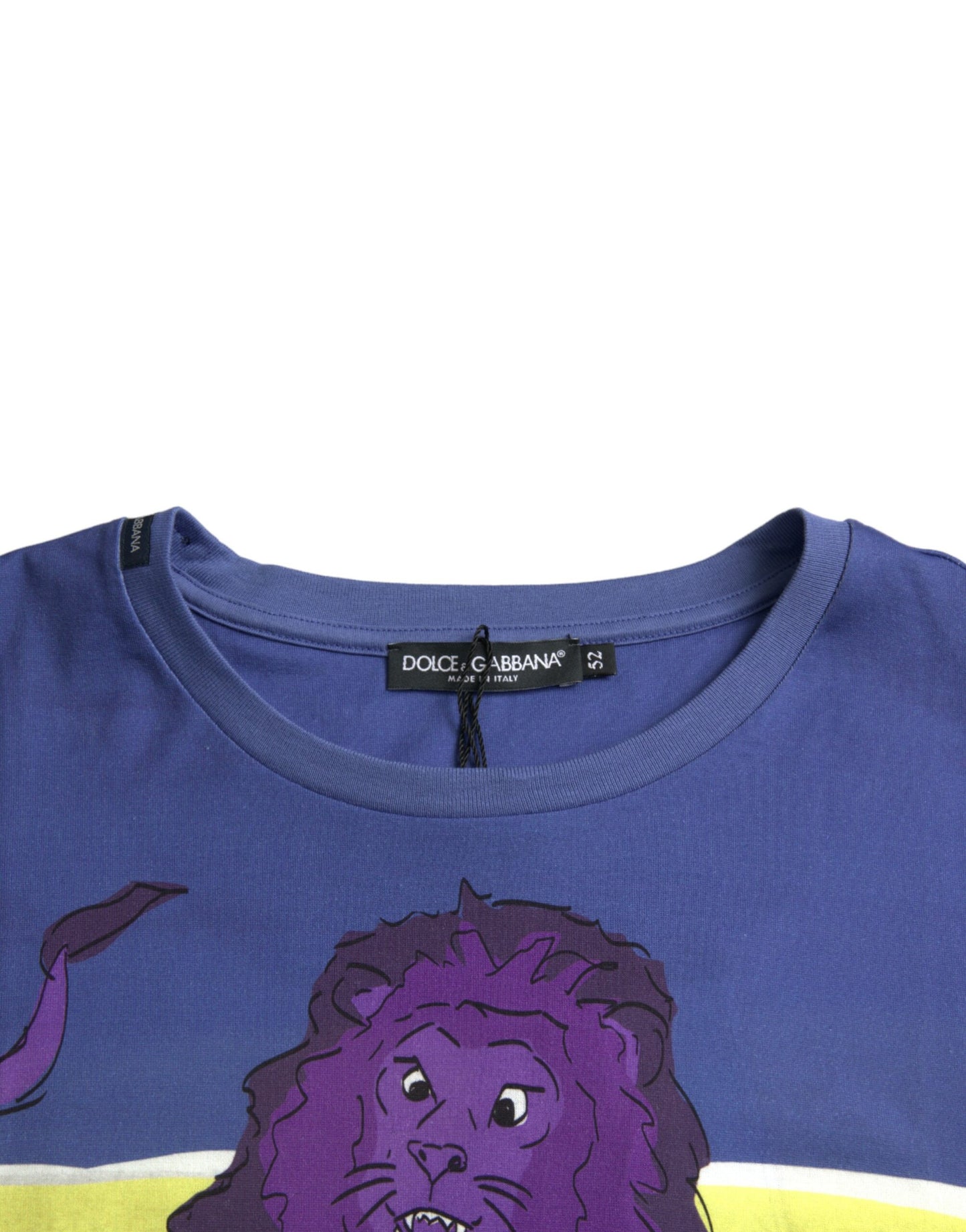 Multicolor Lion Print Round Neck T-shirt