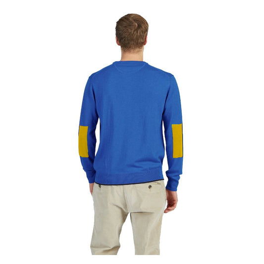 Light Blue Cotton Men Sweater