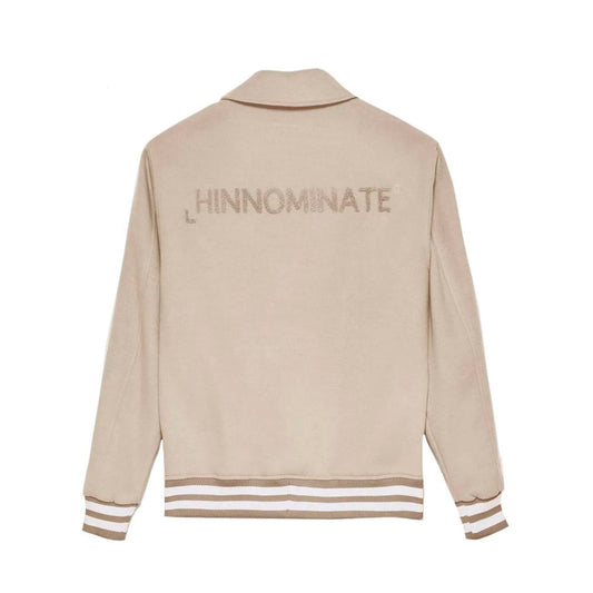Chic Hazelnut Beige Bomber Jacket - Collegial Style