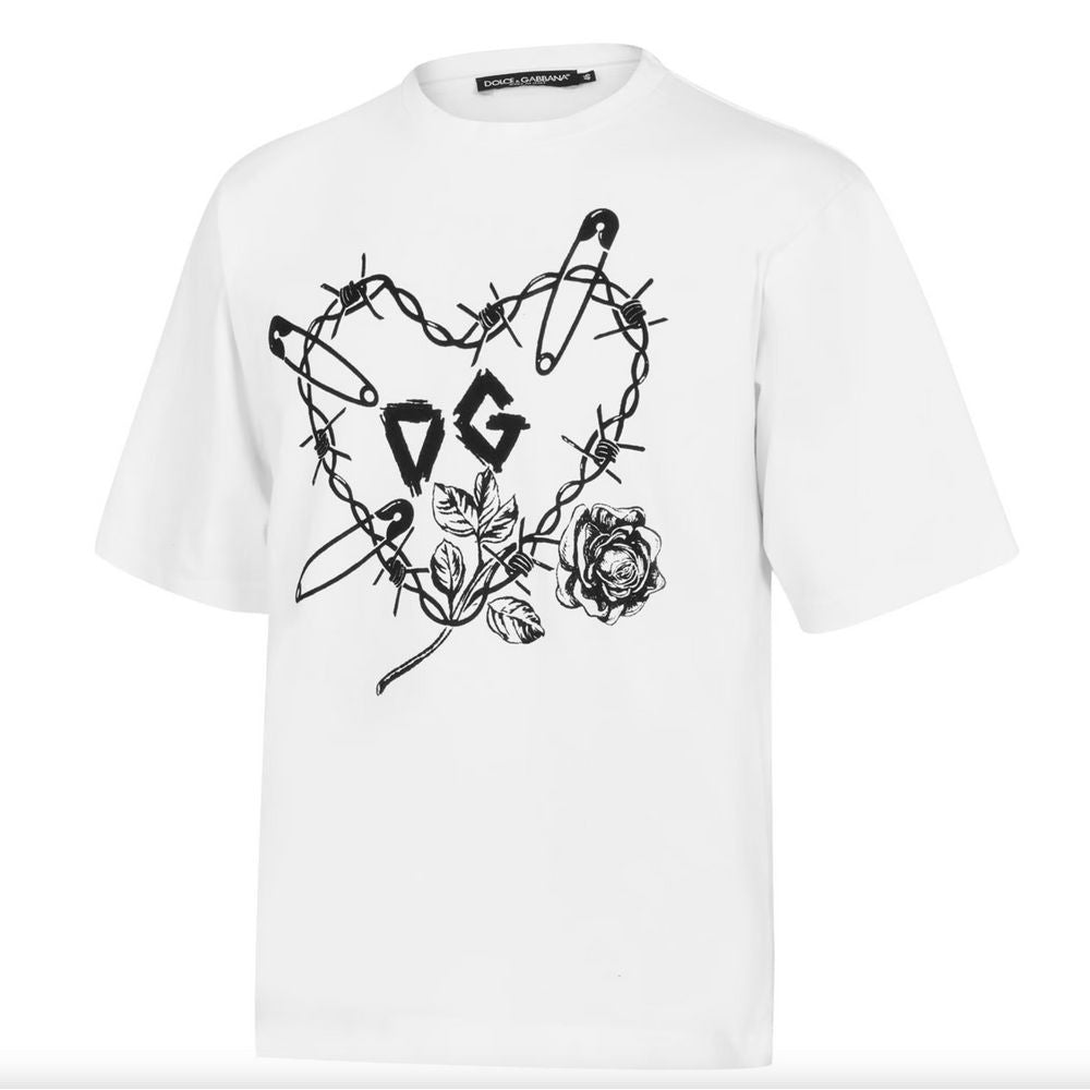 White Cotton Men T-Shirt