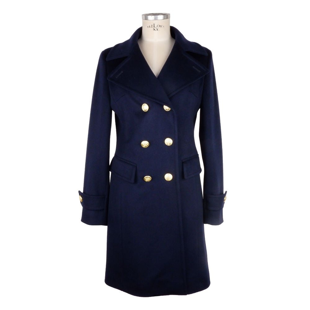 Blue Wool Women Coat