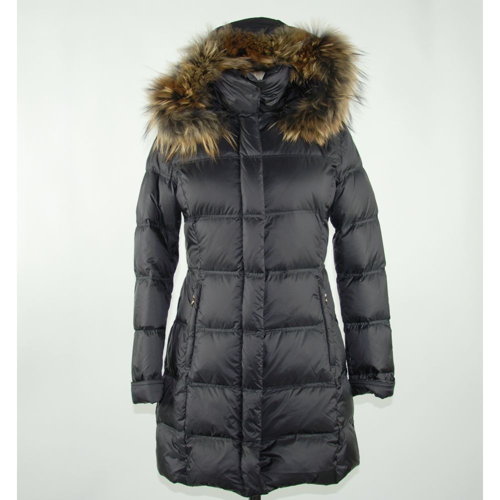 Black Polyester Women's Coat