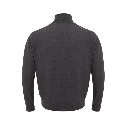 Elegant Gray Wool Sweater for Men