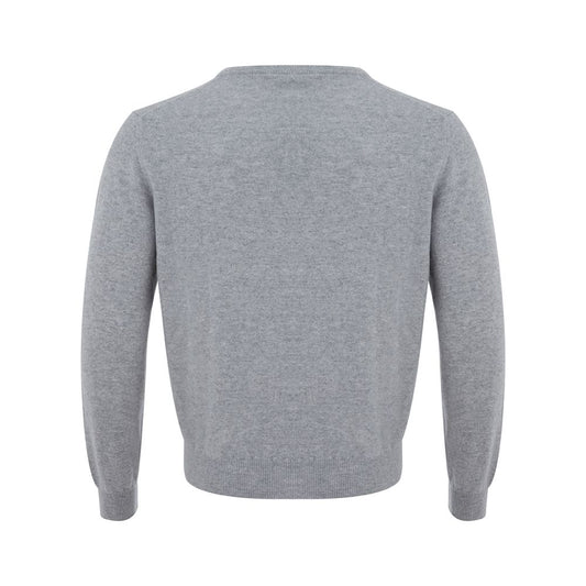 Elegant Gray Cashmere Men's Sweater