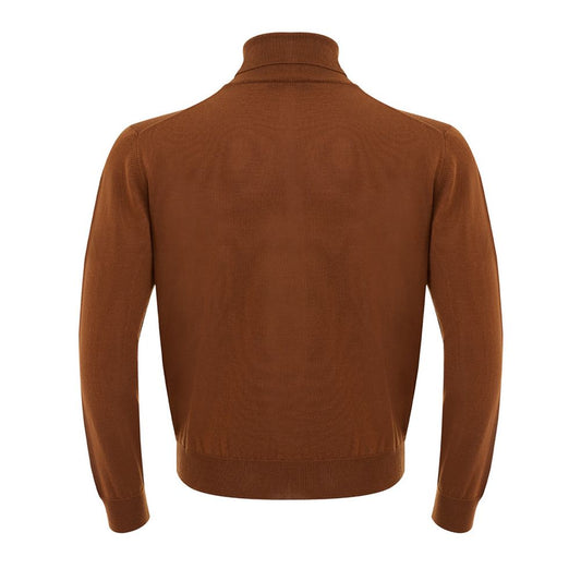 Elegant Brown Wool Sweater for Men