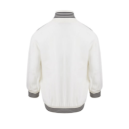 Elegant Cotton Knit White Sweater