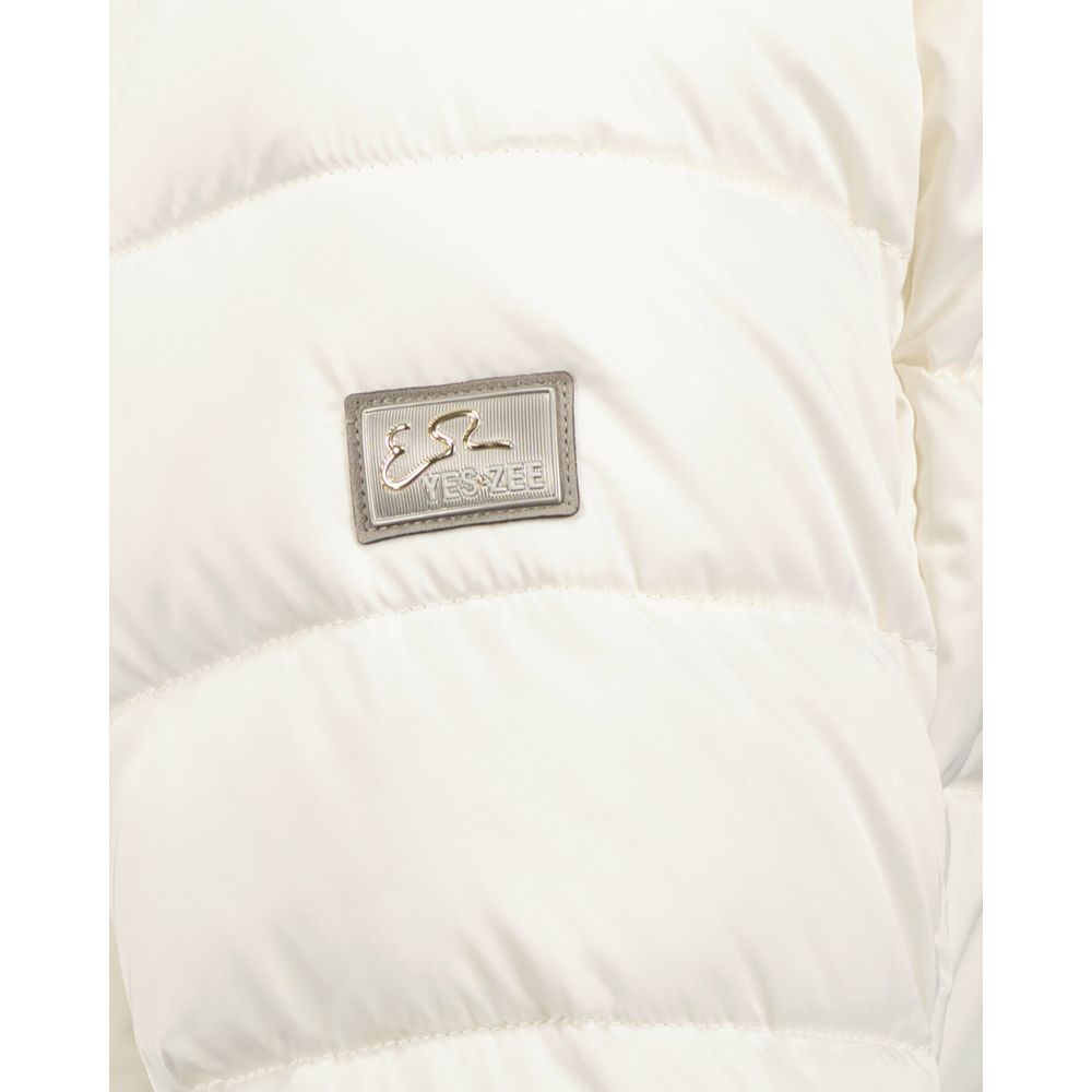 White Polyester Women Jacket