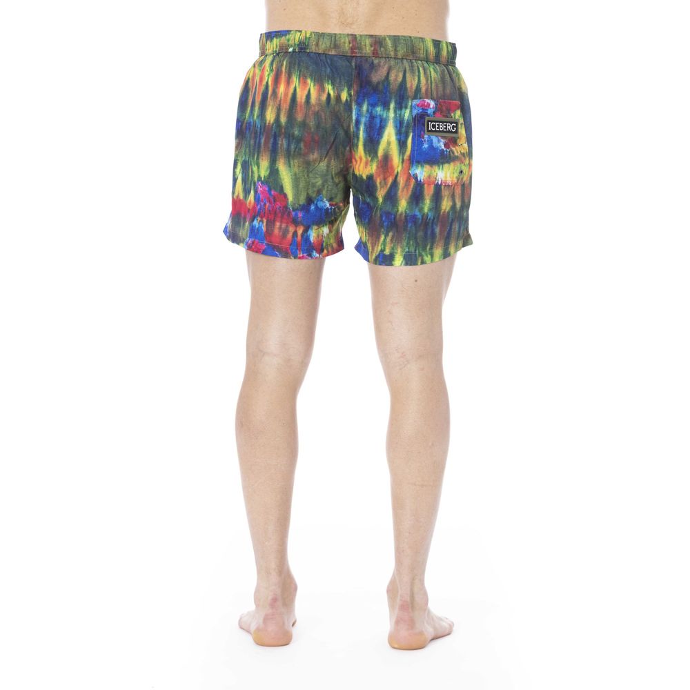 Multicolor Polyester Men Swim Trunk