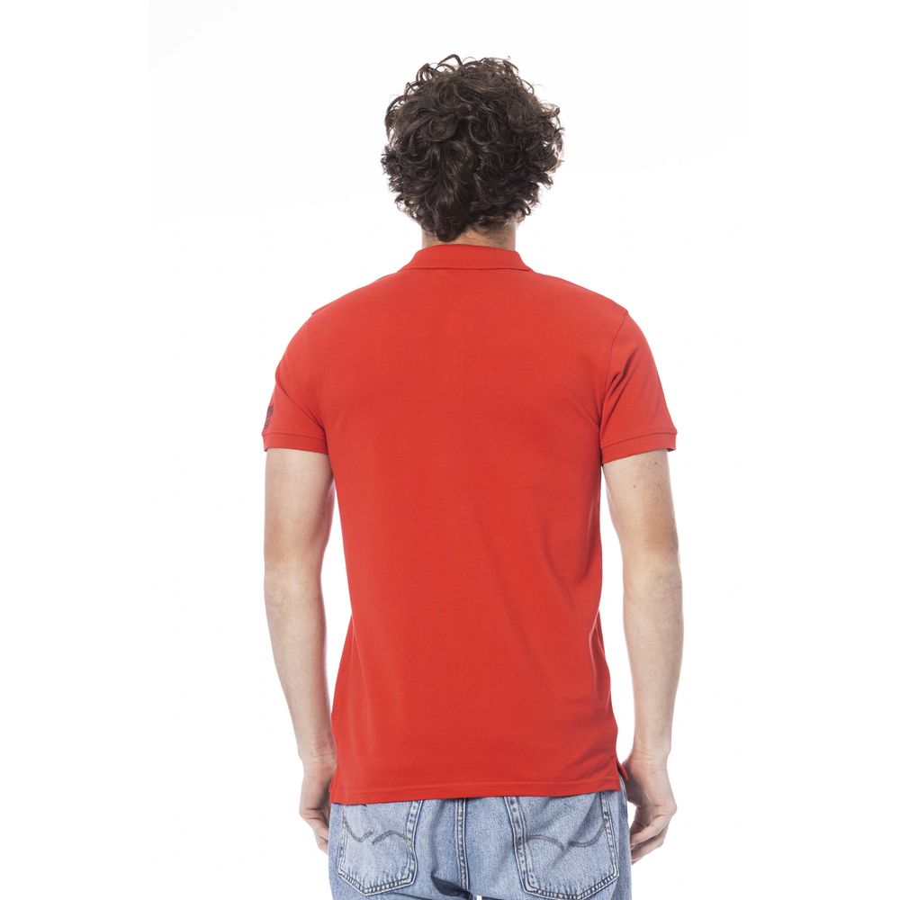 Red Cotton Men Polo Shirt