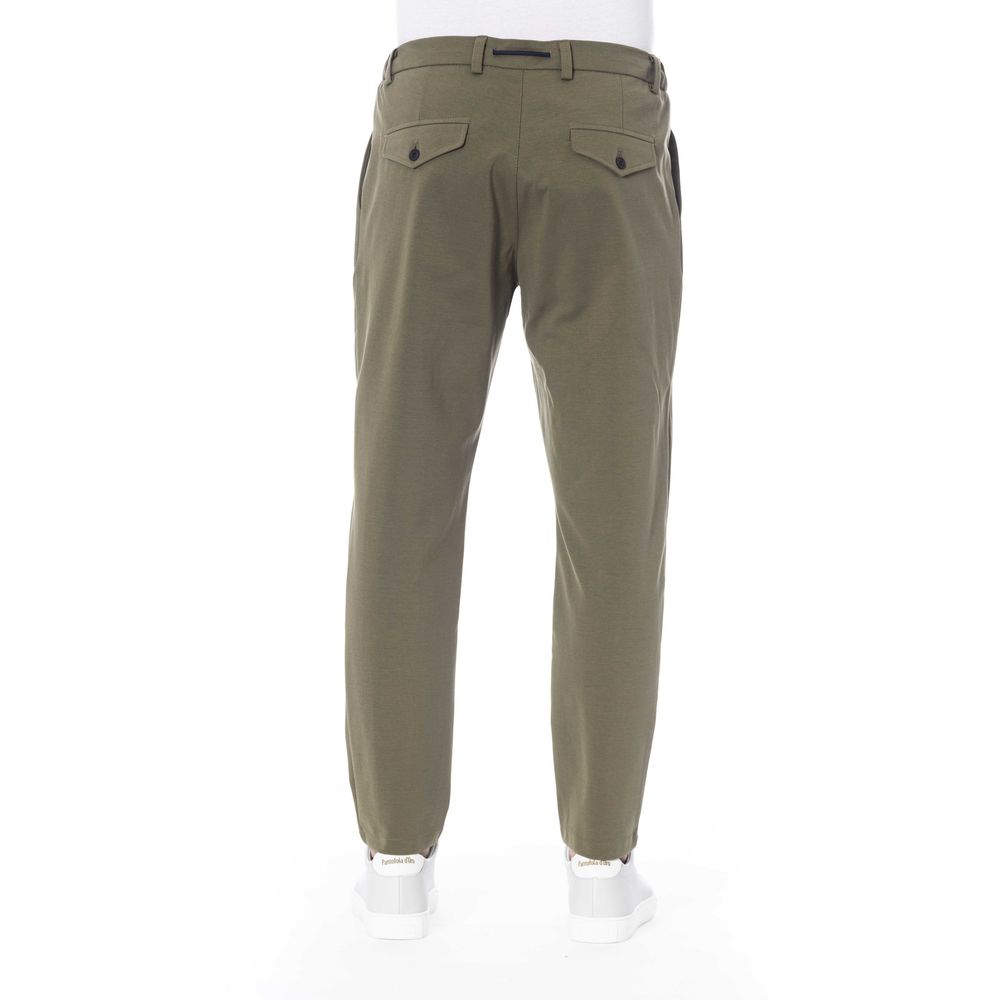 Green Cotton Men Pant