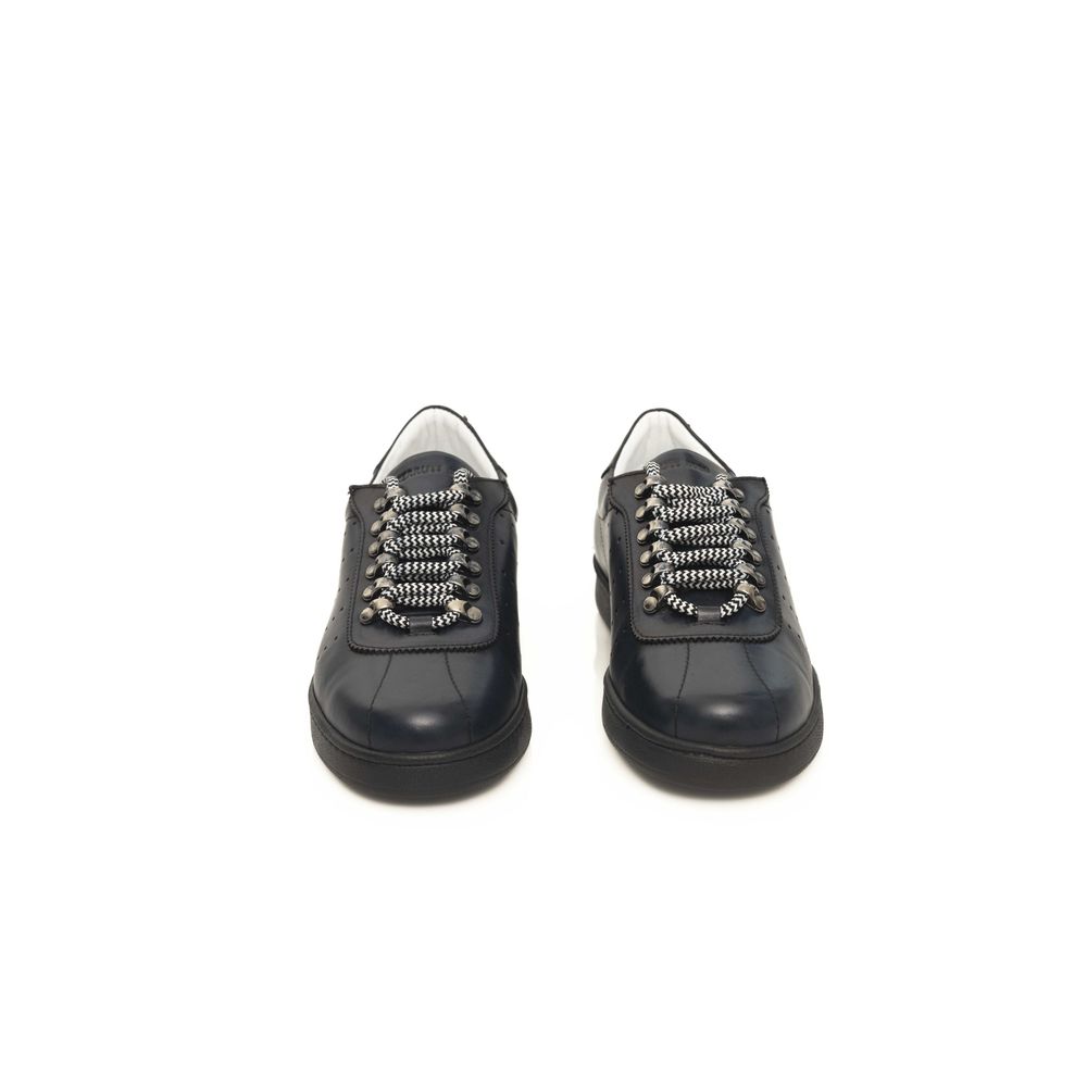 Blue Calf Leather Men Sneaker