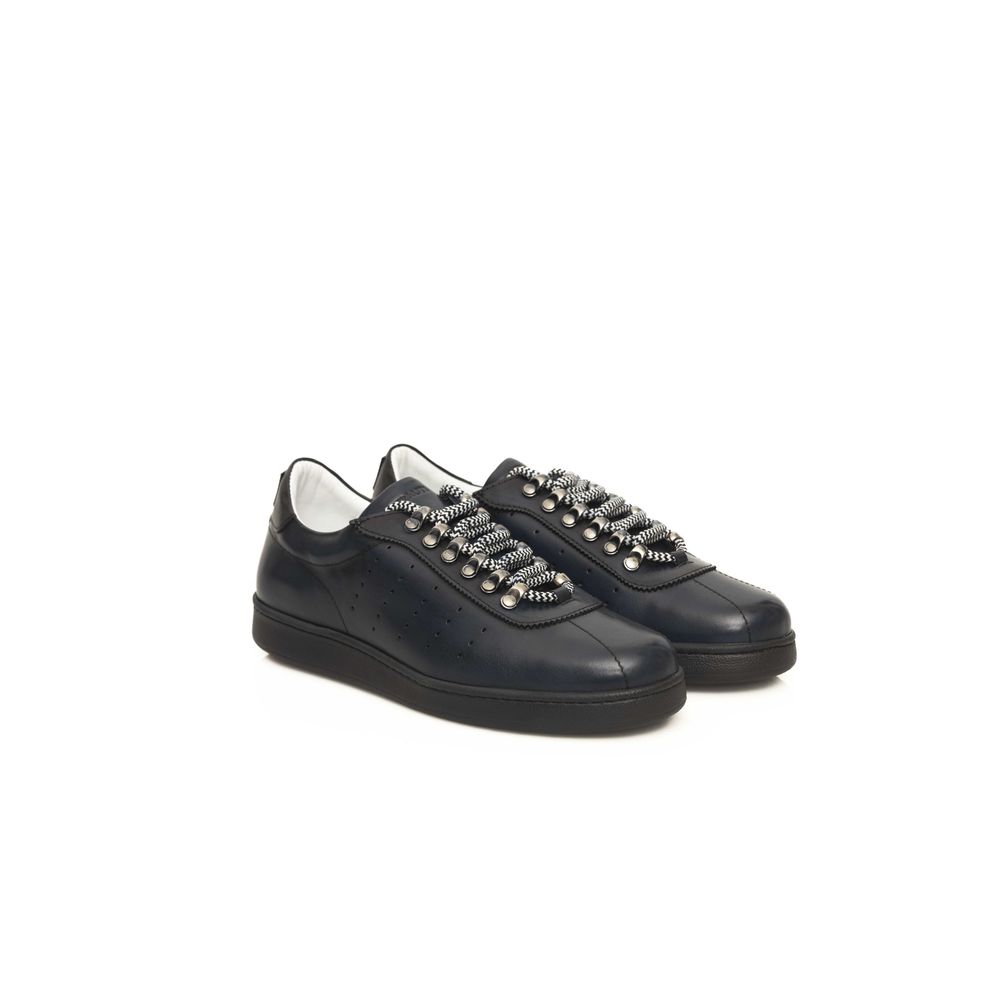 Blue Calf Leather Men Sneaker