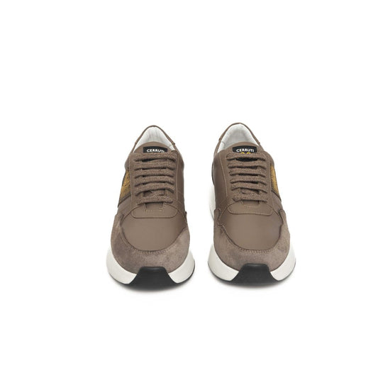 Beige Cowhide Women Sneaker