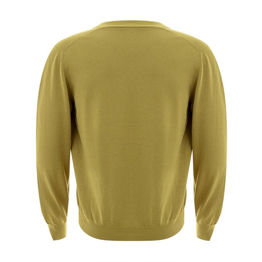 Italian Wool Cardigan in Vibrant Yellow