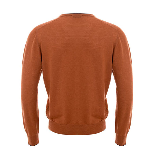 Chic Orange Woolen Sweater for Sophisticated Men