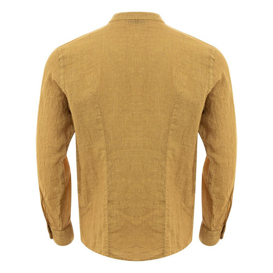 Gold Linen Elegance Men's Shirt