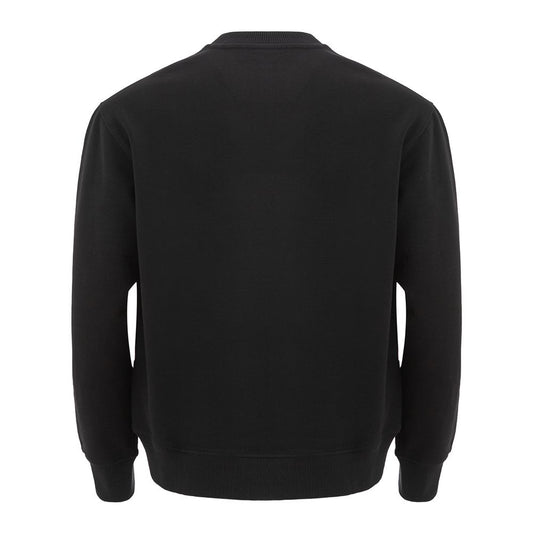 Sleek Black Cotton Sweater for Men