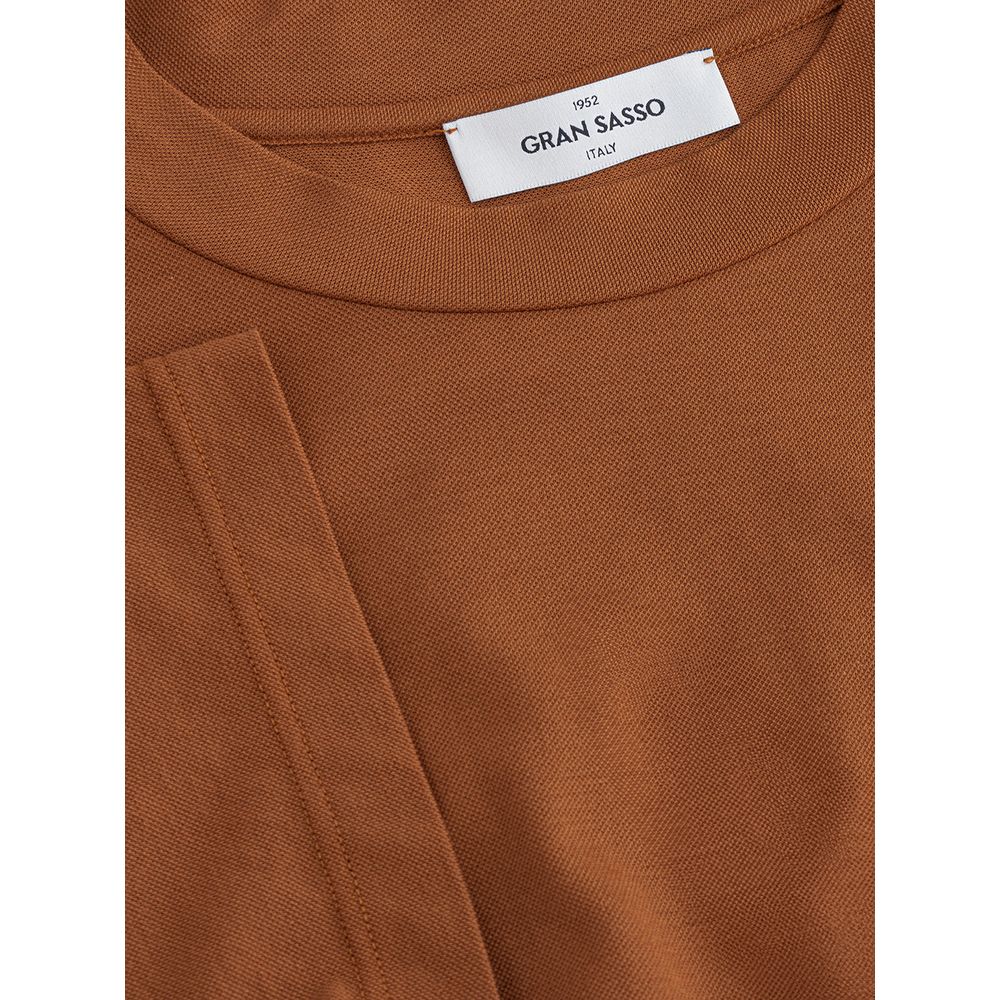 Elegant Cotton T-Shirt in Rich Brown