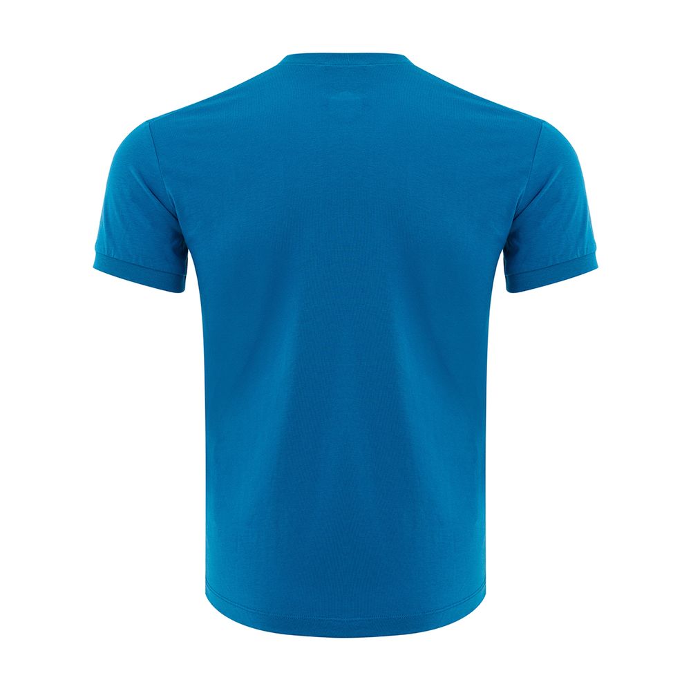 Chic Blue Cotton Crew Neck Tee