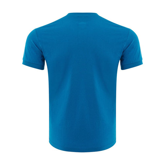 Chic Blue Cotton Crew Neck Tee