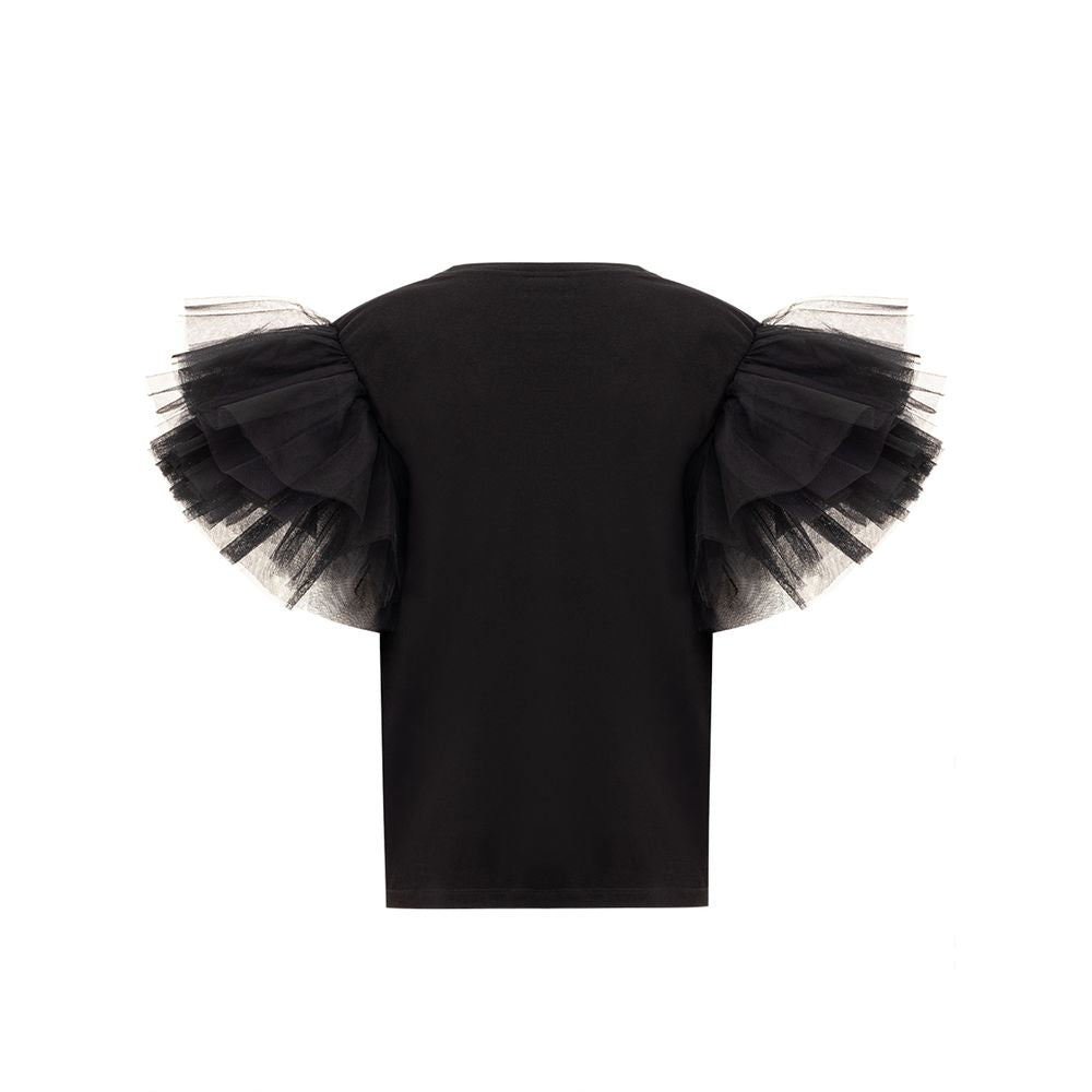 Black Cotton Tops & T-Shirt