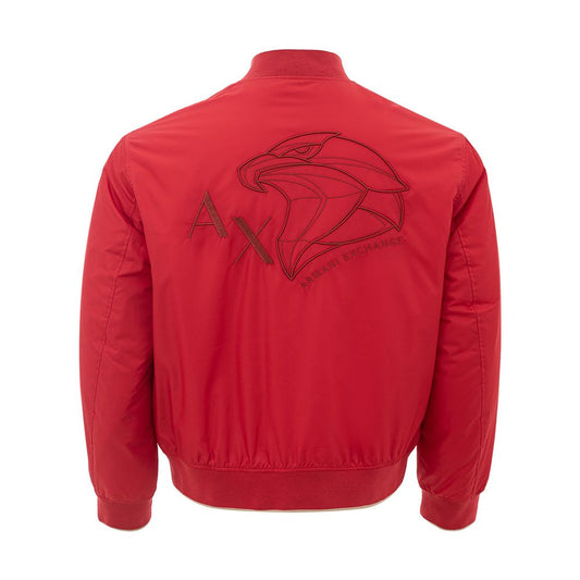 Vibrant Red Polyester Jacket for Men
