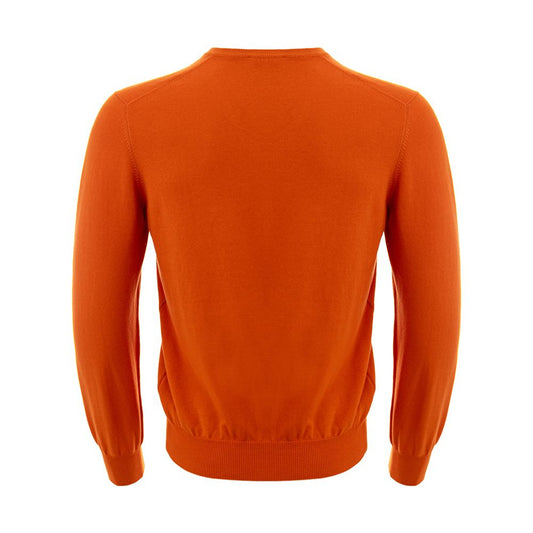Elegant Cotton Orange Sweater for Men