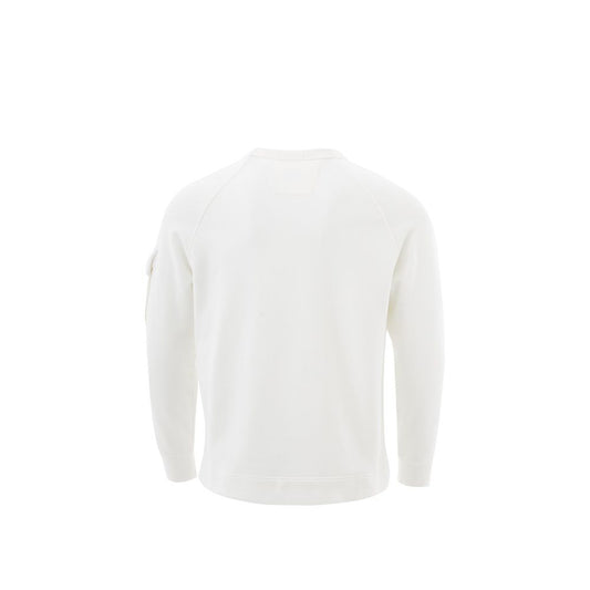 Elevated White Cotton Sweater for Men