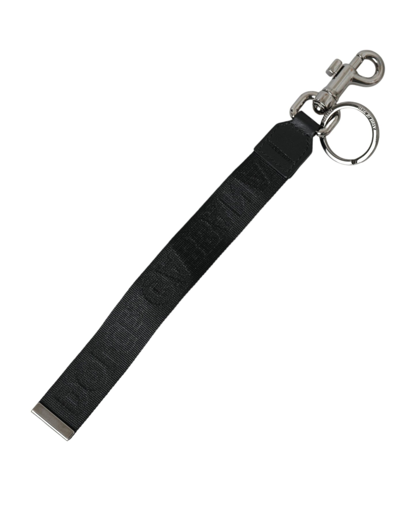 Red DG Logo Rubber Silver Tone Metal Keyring Keychain