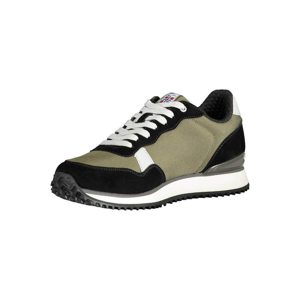 Green Polyester Men Sneaker