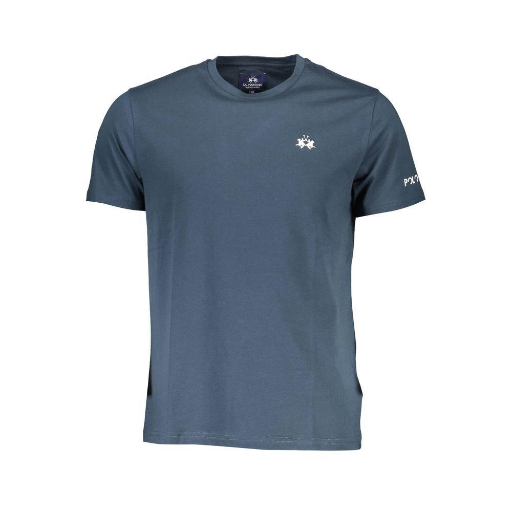 Blue Cotton Men T-Shirt