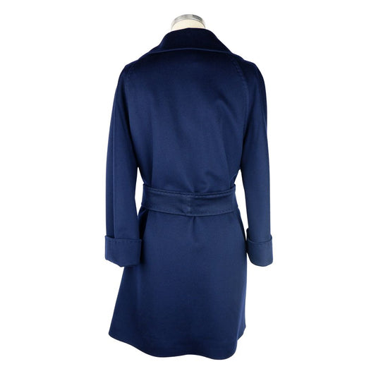 Blue Wool Women Coat