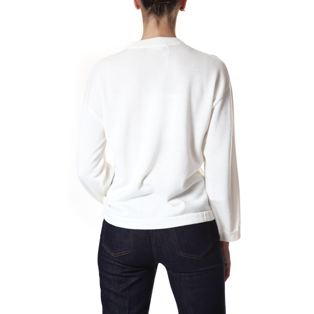 White Wool Women Sweater
