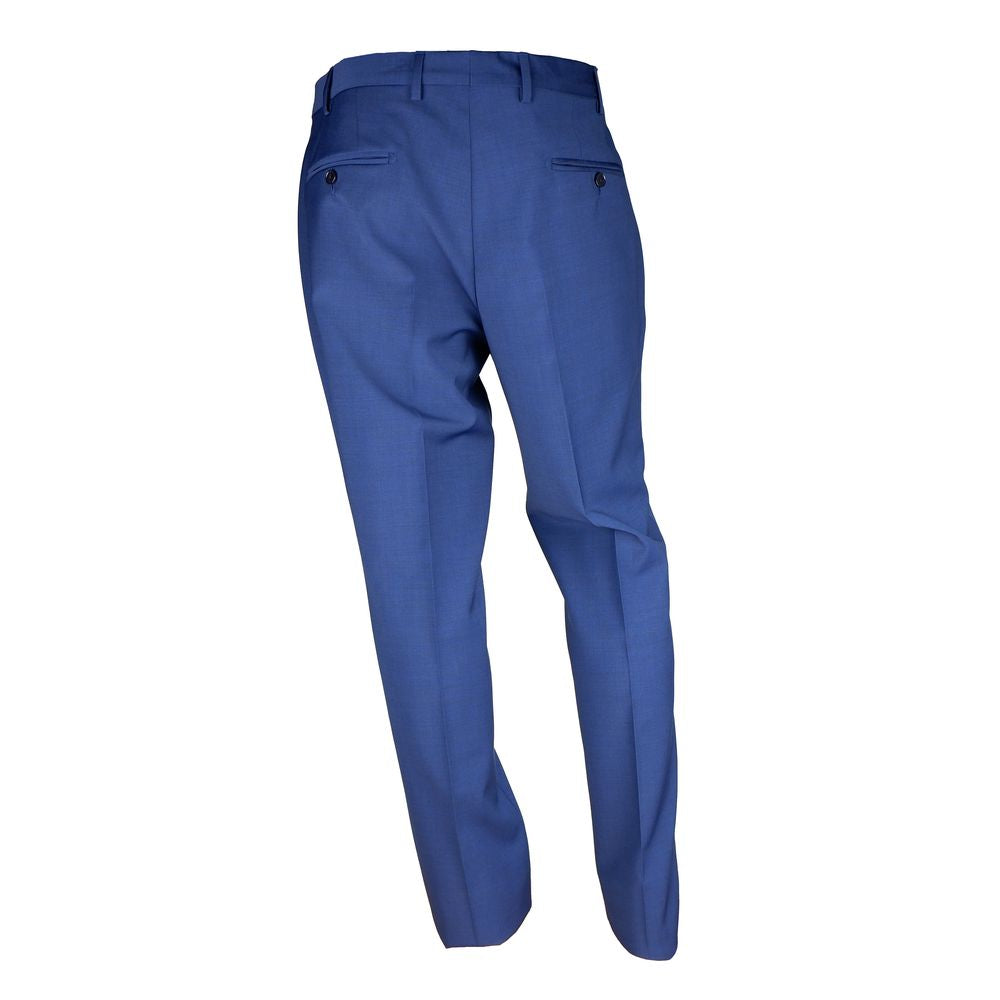 Blue Wool Men Suit