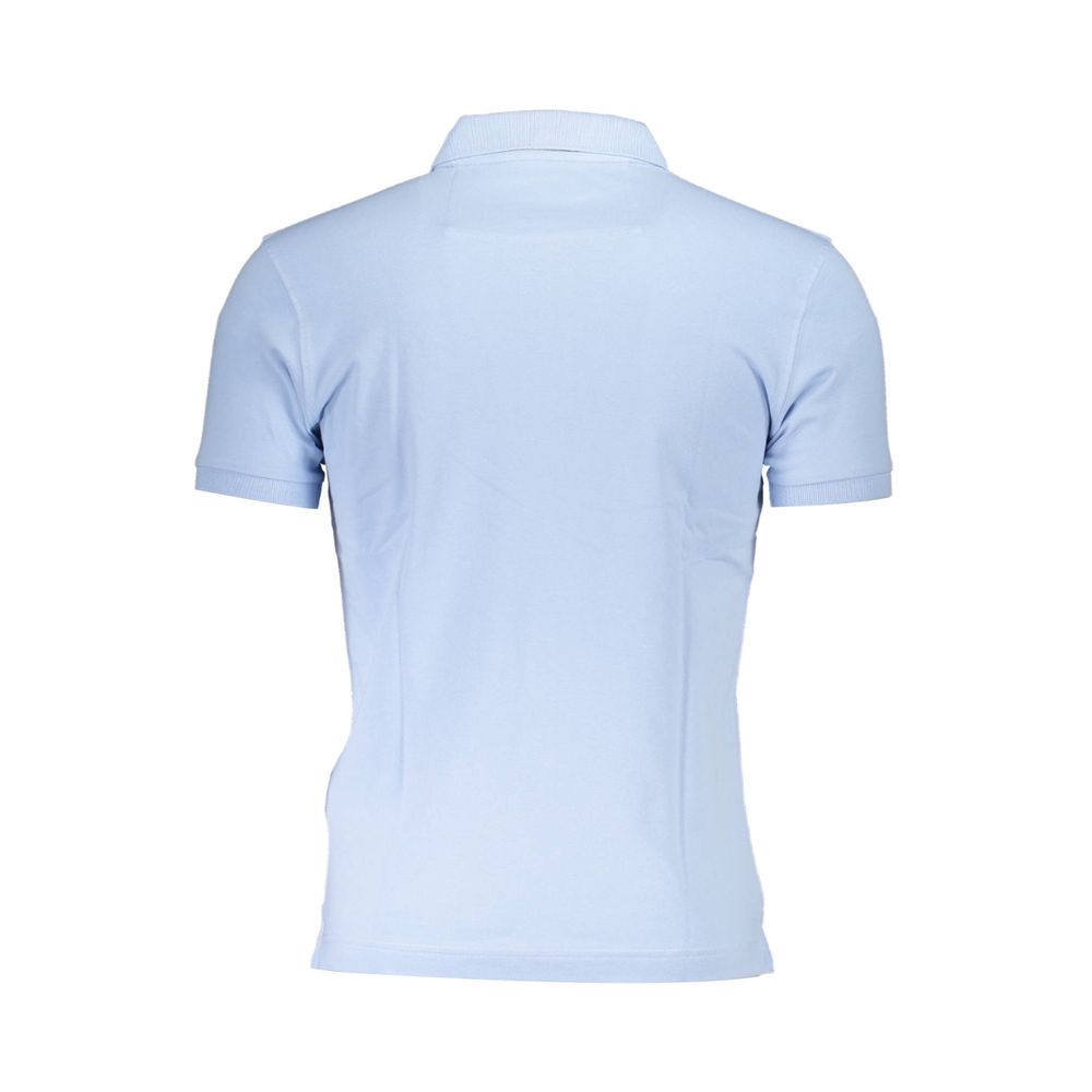 Light Blue Cotton Men Polo Shirt