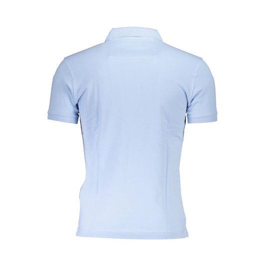 Light Blue Cotton Men Polo Shirt