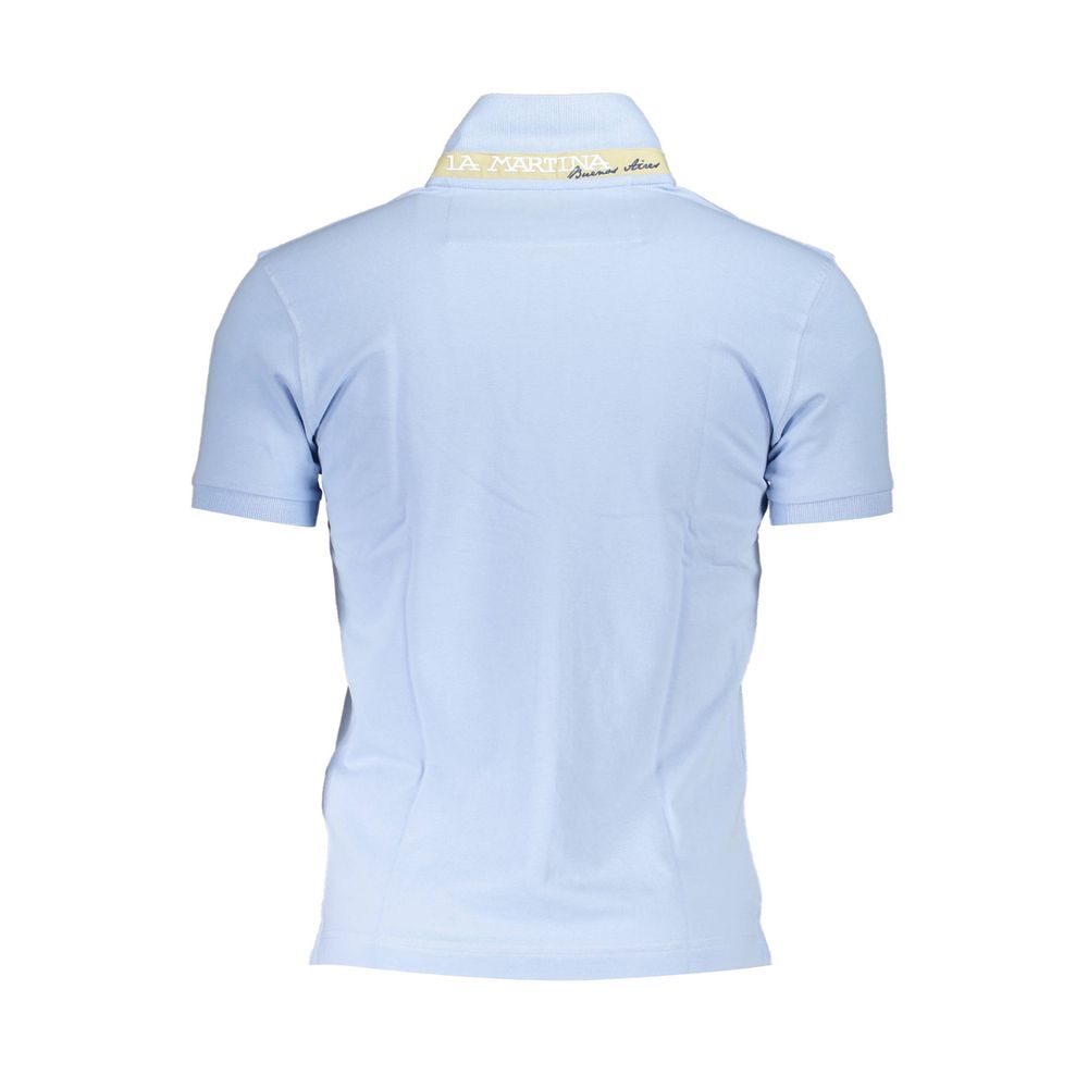 Light Blue Cotton Men Polo Shirt