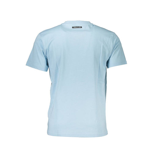 Light Blue Cotton Men T-Shirt