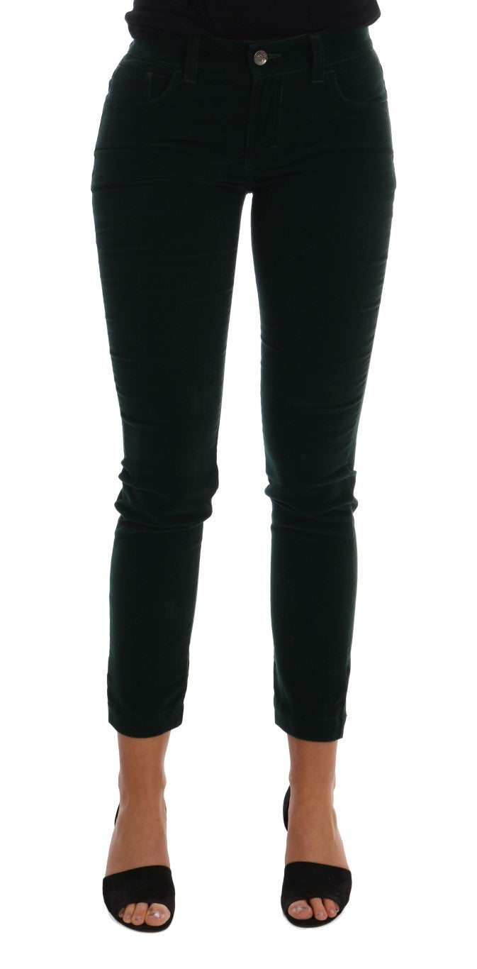 Chic Green Slim Fit Italian Jeans