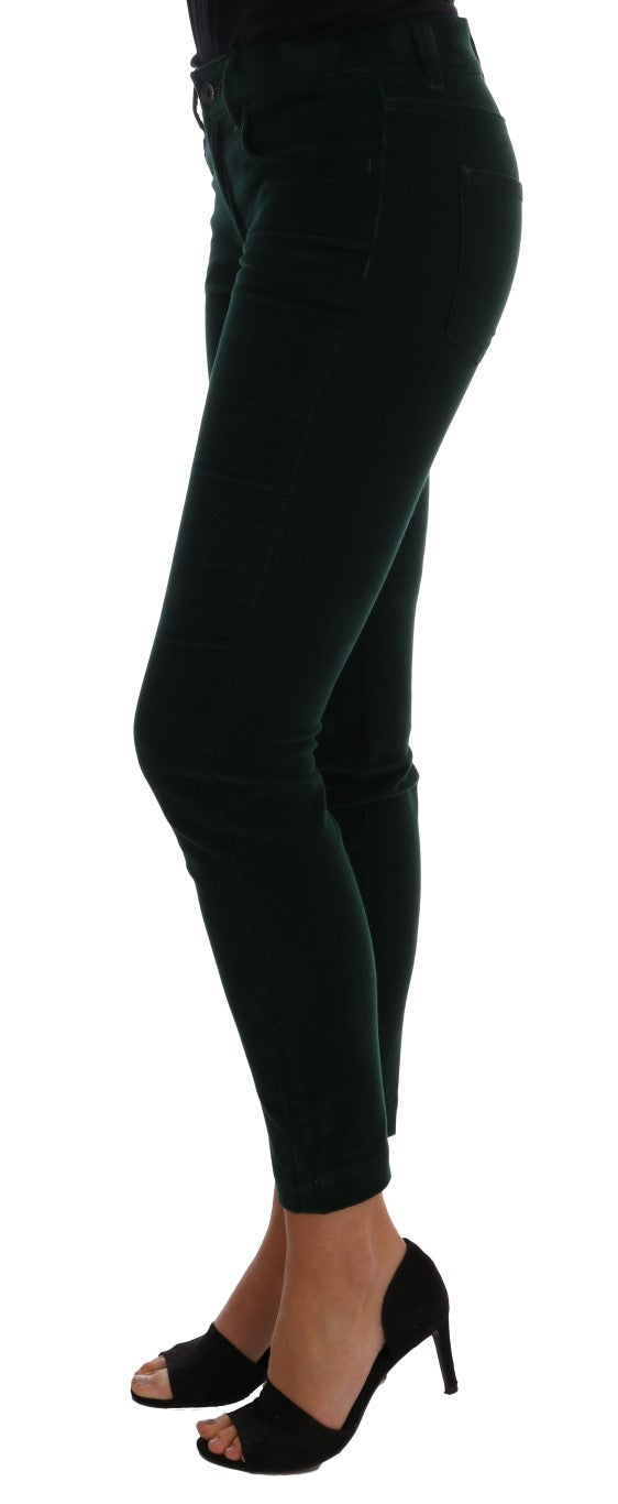 Chic Green Slim Fit Italian Jeans